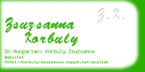 zsuzsanna korbuly business card